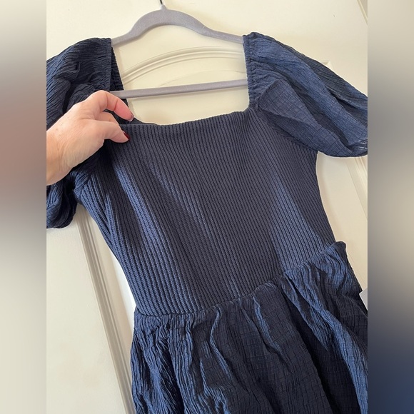 NWT Lush Brand Navy Short Sleeve Tiered Dress Women’s Size Medium - Picture 9 of 15